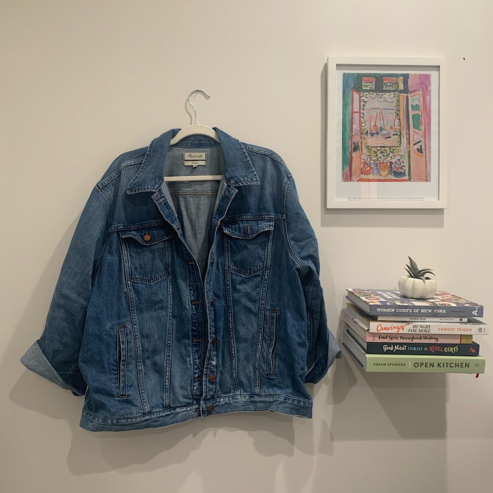 Madewell Oversized Denim Jacket with Distressing (worn twice)